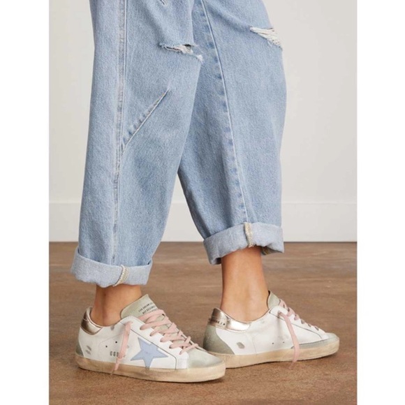 Golden Goose Shoes - Golden Goose Superstar Sneaker White Leather Ice Powder Blue Platinum size 38